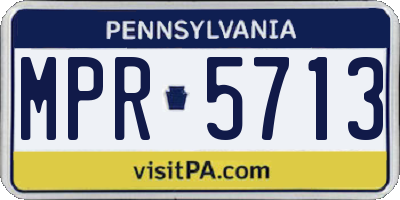 PA license plate MPR5713