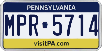 PA license plate MPR5714