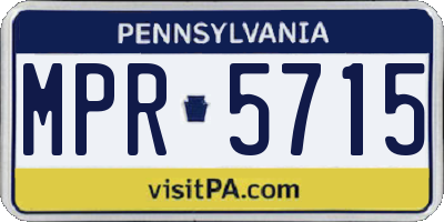 PA license plate MPR5715