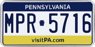 PA license plate MPR5716
