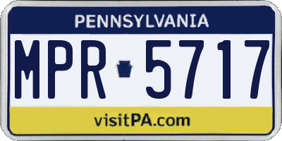 PA license plate MPR5717