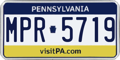 PA license plate MPR5719