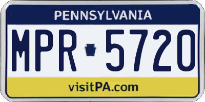 PA license plate MPR5720