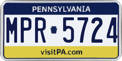 PA license plate MPR5724