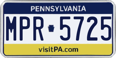 PA license plate MPR5725