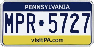 PA license plate MPR5727