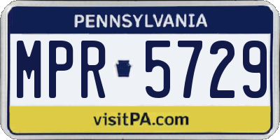 PA license plate MPR5729