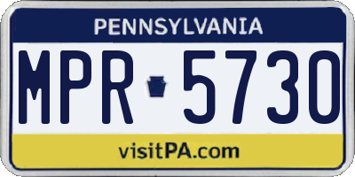 PA license plate MPR5730