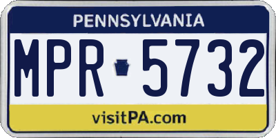 PA license plate MPR5732
