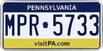 PA license plate MPR5733