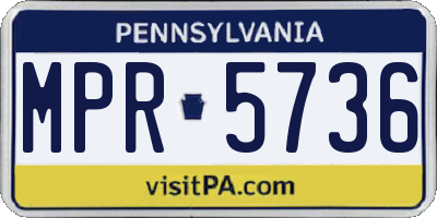 PA license plate MPR5736