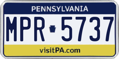 PA license plate MPR5737