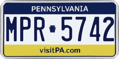 PA license plate MPR5742