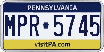 PA license plate MPR5745