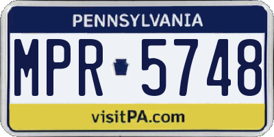 PA license plate MPR5748