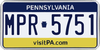 PA license plate MPR5751