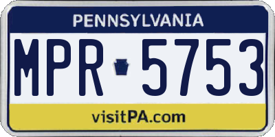 PA license plate MPR5753