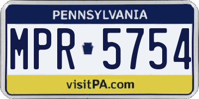 PA license plate MPR5754