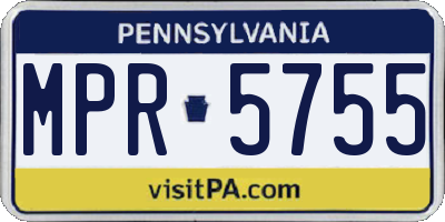 PA license plate MPR5755