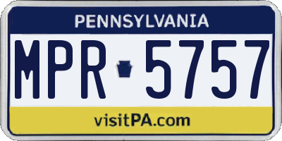 PA license plate MPR5757