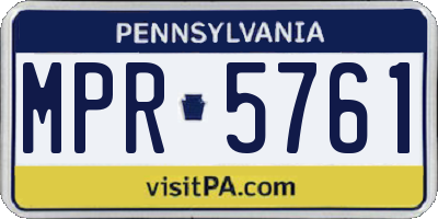 PA license plate MPR5761
