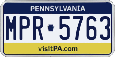PA license plate MPR5763