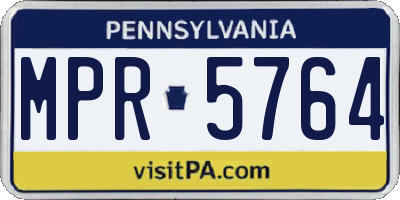 PA license plate MPR5764