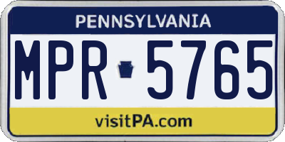 PA license plate MPR5765