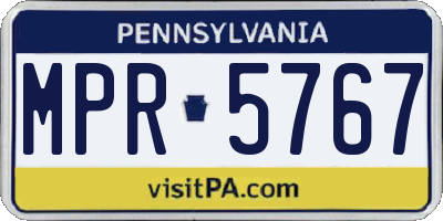 PA license plate MPR5767