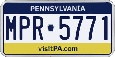PA license plate MPR5771