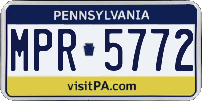 PA license plate MPR5772