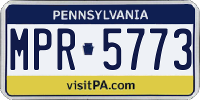 PA license plate MPR5773