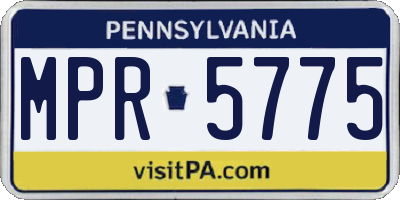 PA license plate MPR5775