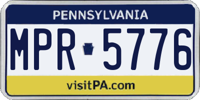 PA license plate MPR5776