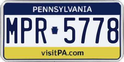 PA license plate MPR5778