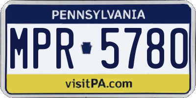 PA license plate MPR5780
