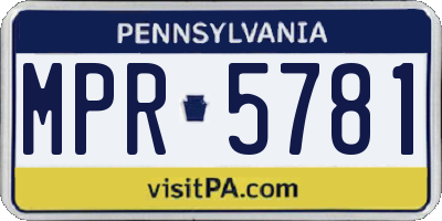 PA license plate MPR5781