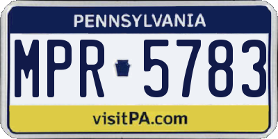 PA license plate MPR5783