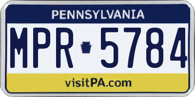 PA license plate MPR5784
