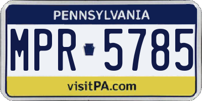 PA license plate MPR5785