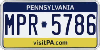 PA license plate MPR5786