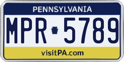 PA license plate MPR5789