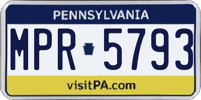 PA license plate MPR5793