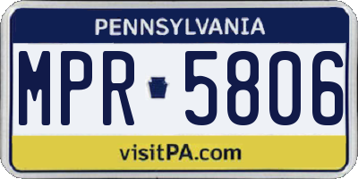 PA license plate MPR5806