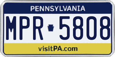 PA license plate MPR5808