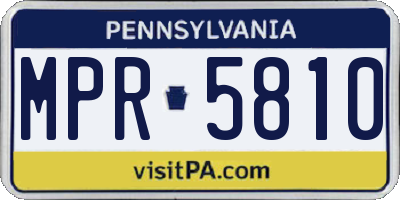 PA license plate MPR5810
