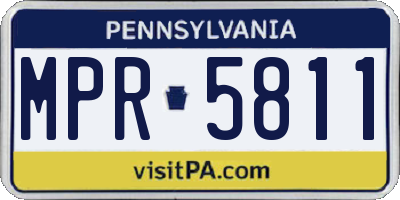 PA license plate MPR5811