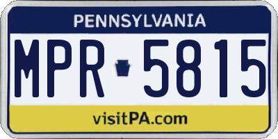 PA license plate MPR5815