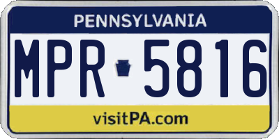 PA license plate MPR5816