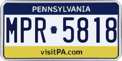PA license plate MPR5818